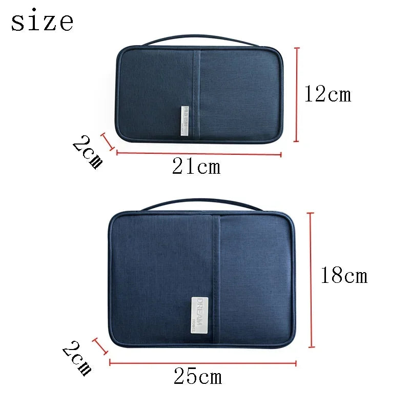 Large Waterproof Family Passport Wallet – Women’s Travel Document Organizer Bag