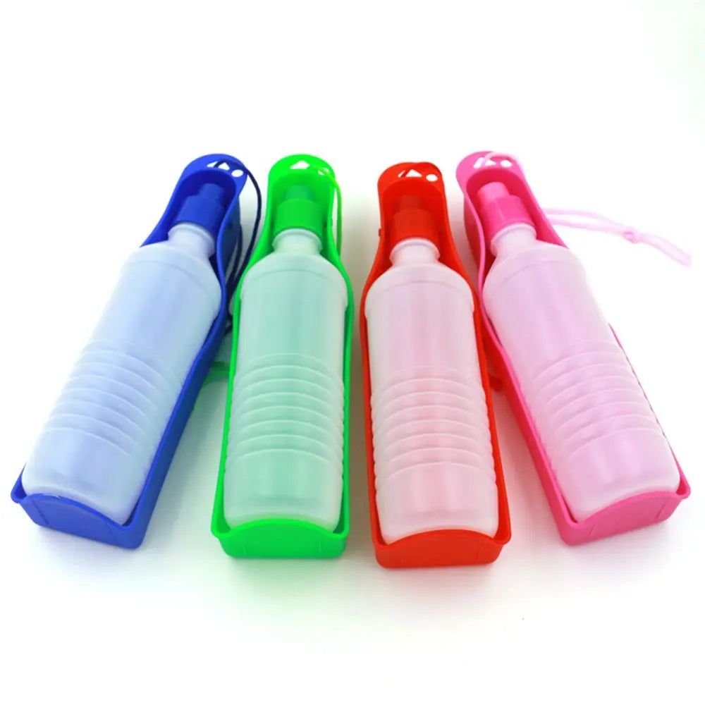 Portable Pet Water Bottle with Built-In Bowl – Leakproof Travel Drinking Cup for Dogs & Cats