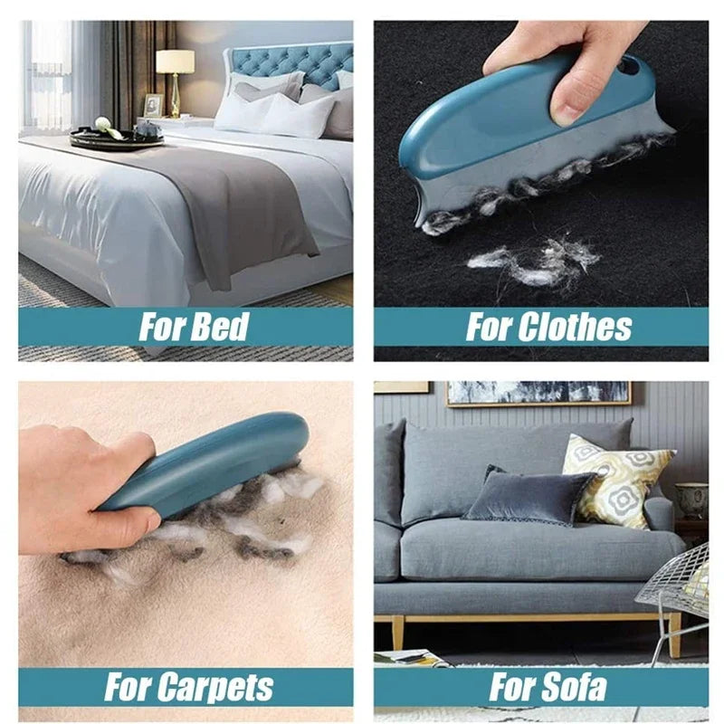 Portable Lint & Pet Hair Remover Brush – Dual Serrated Fabric Cleaner for Sofa, Carpet & Clothing