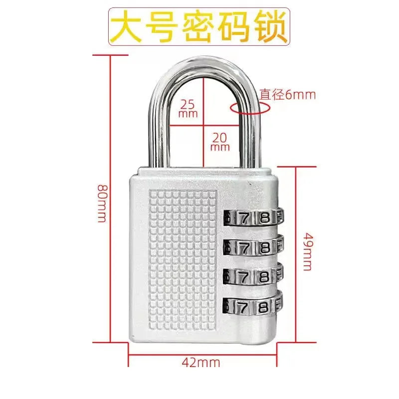 4-Digit Zinc Alloy Combination Padlock – Resettable Black Lock for Gym Lockers and Luggage