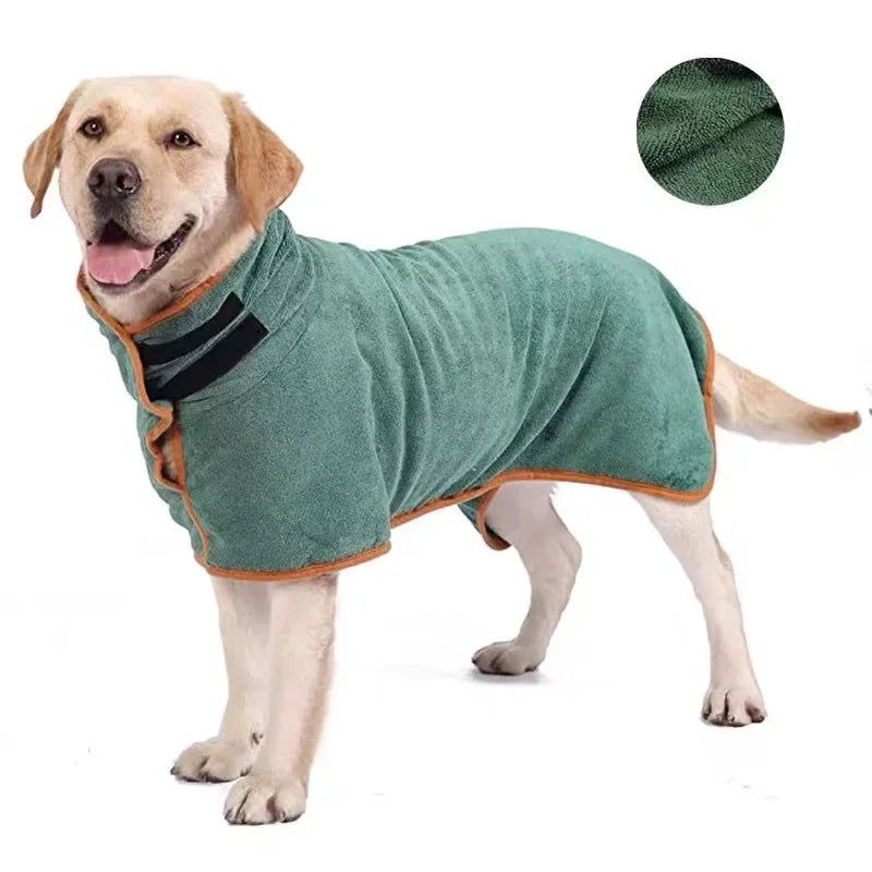 Absorbent Dog Bathrobe – Quick Dry Microfiber Pet Towel Wrap for Small & Large Dogs