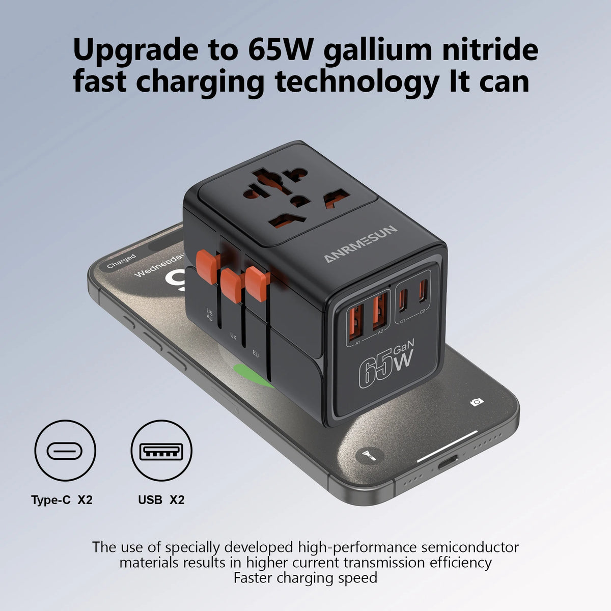 Universal International Travel Adapter – 1 AC Outlet, 2 USB-C & 2 USB-A Charging Ports - Goodify Mart