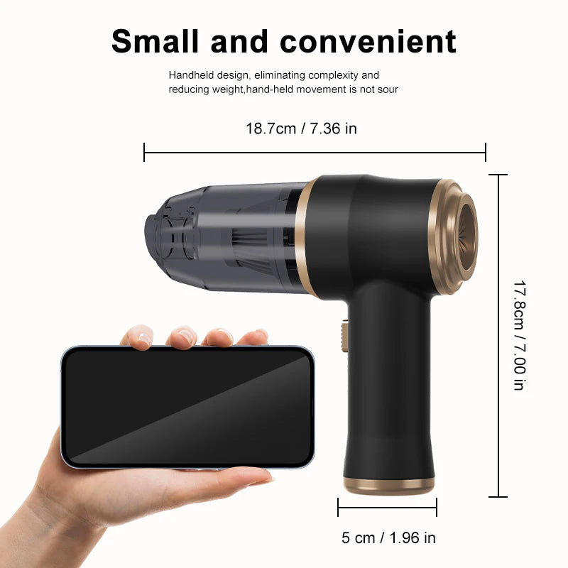 Portable Cordless Car And Home Vacuum – 2000mAh Battery, HEPA Filter And 0.5L Dust Cup