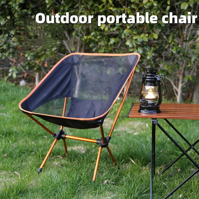 Outdoor Moon Folding Chair – Ultra-Light Aluminum Camping Backrest Chair