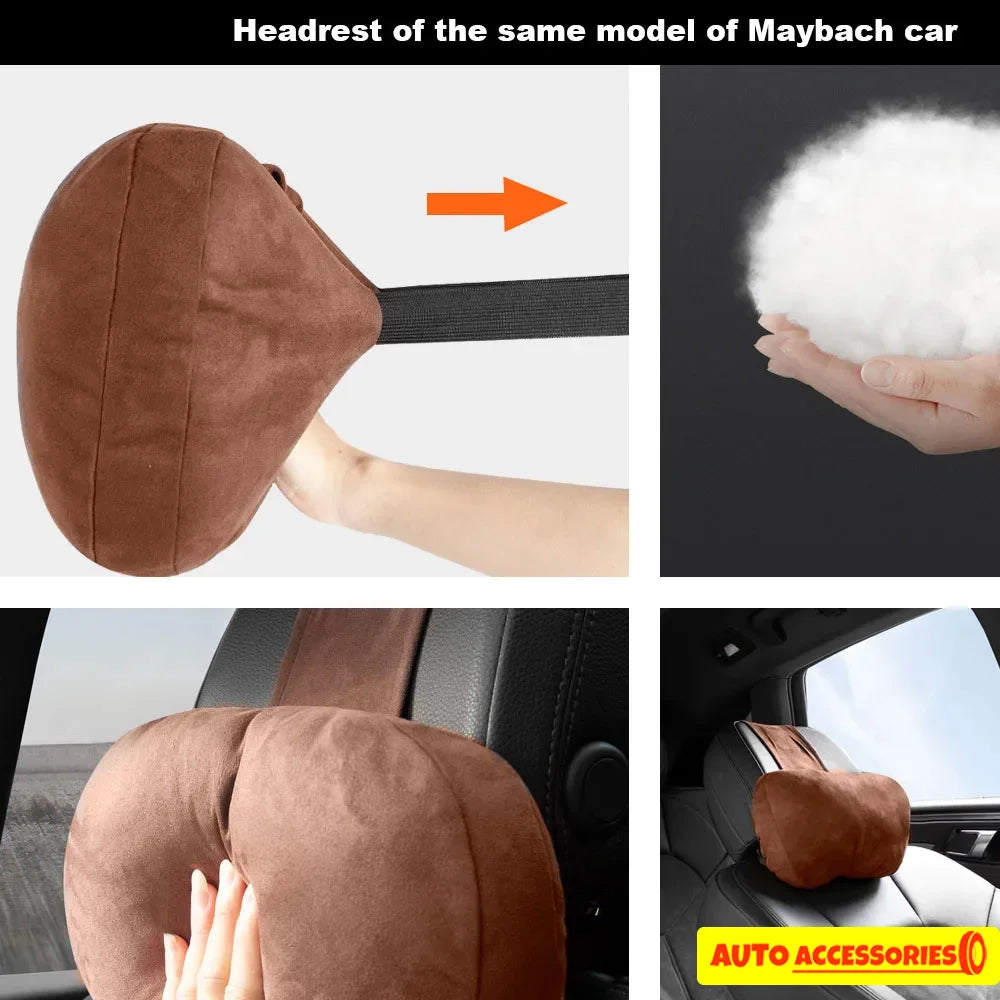 Universal Car Headrest Neck Pillow – Soft Adjustable Seat Support Cushion