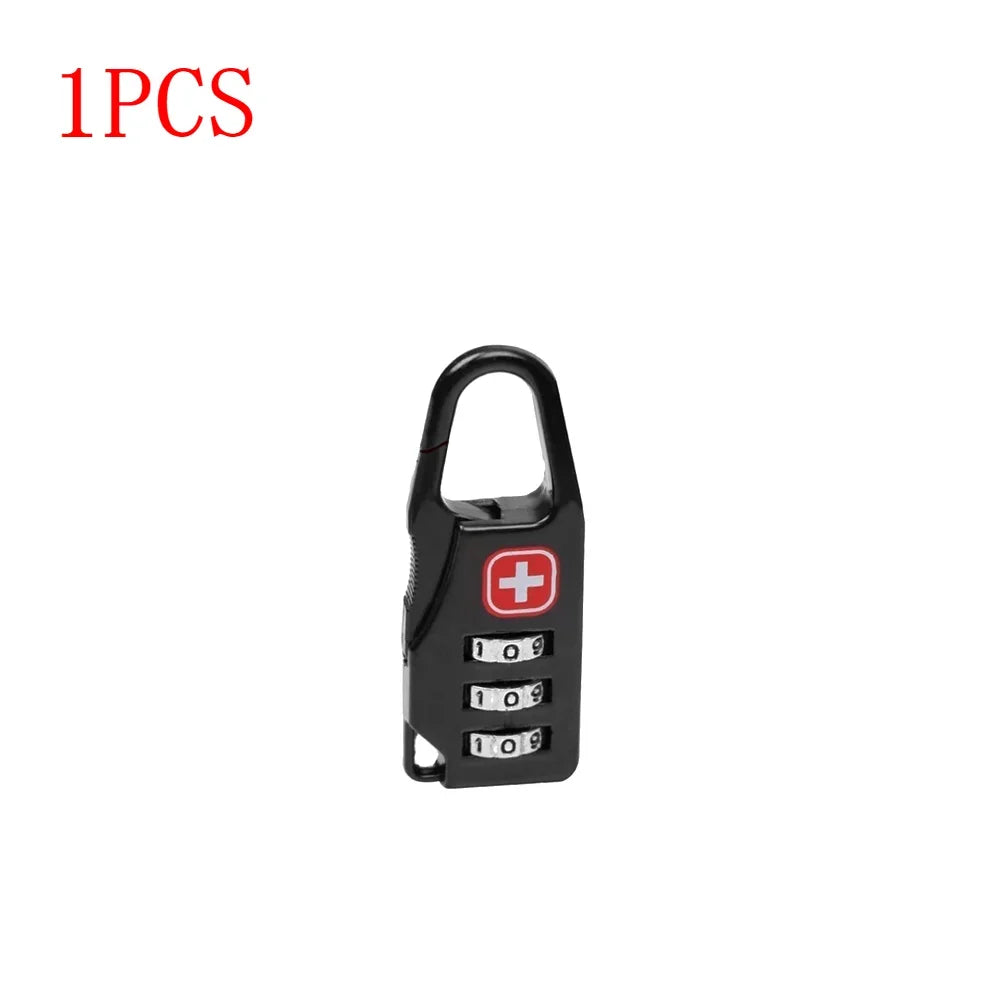 Mini 3-Digit Combination Padlock – Alloy Travel Lock for Luggage and Backpacks, 1–8 Pieces