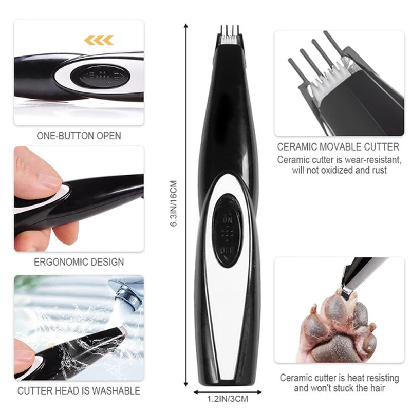 Baisibei Rechargeable Pet Clipper Grooming Kit – Professional Low Noise Dog & Cat Hair Trimmer (Cordless)