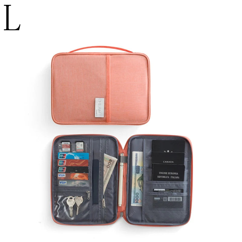 Family Passport Wallet & Travel Document Organizer – Multi-Pocket Card and Ticket Case