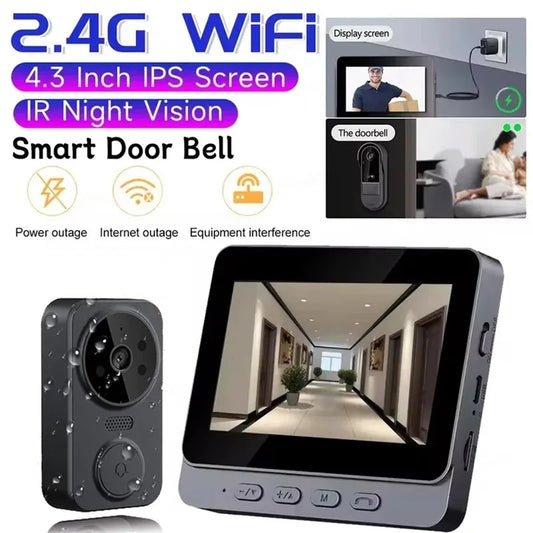 Smart Wireless Video Doorbell Camera – 1080P HD with 4.3” Screen