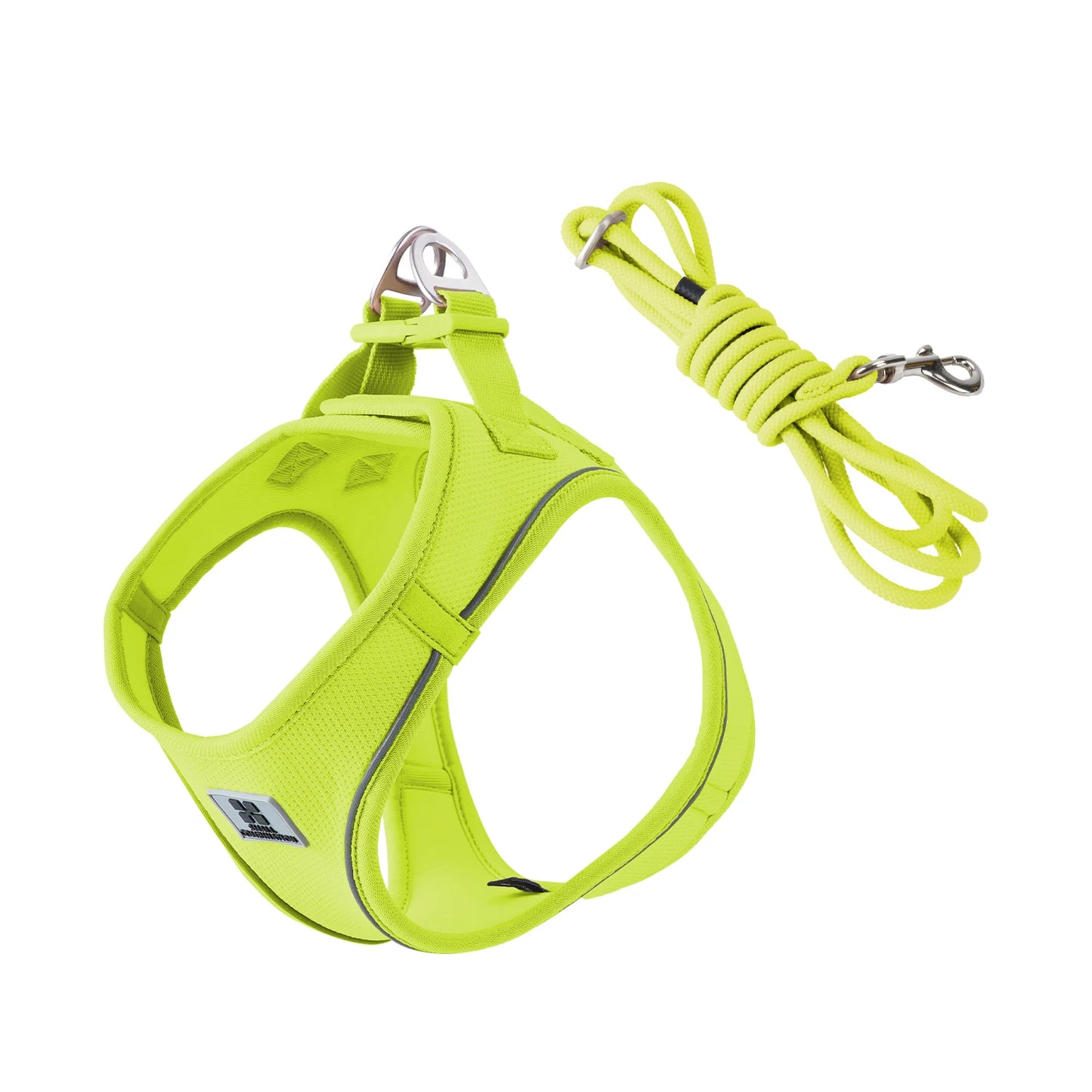 Reflective Dog Harness & Leash Set – Adjustable Step-In Vest for Small & Medium Dogs