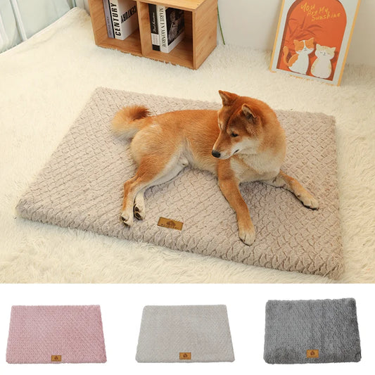 3D Foam Dog Bed With Washable Faux Fur Cover & Non-Slip Base