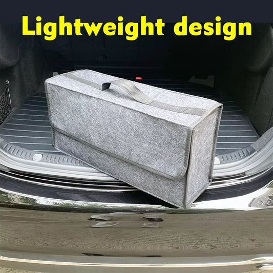 Large Felt Car Trunk Organizer – Anti-Slip Boot Storage Box with Compartments (50x24x15cm)
