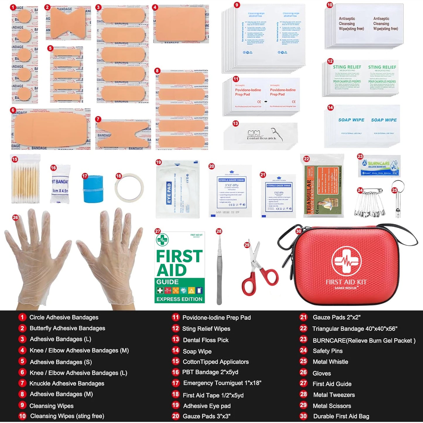 150-Piece Compact First Aid Kit – Water-Resistant EVA Hard Case for Car, Travel and Camping
