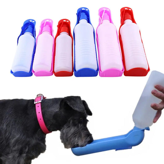 Portable Pet Water Bottle with Built-In Bowl – Leakproof Travel Drinking Cup for Dogs & Cats