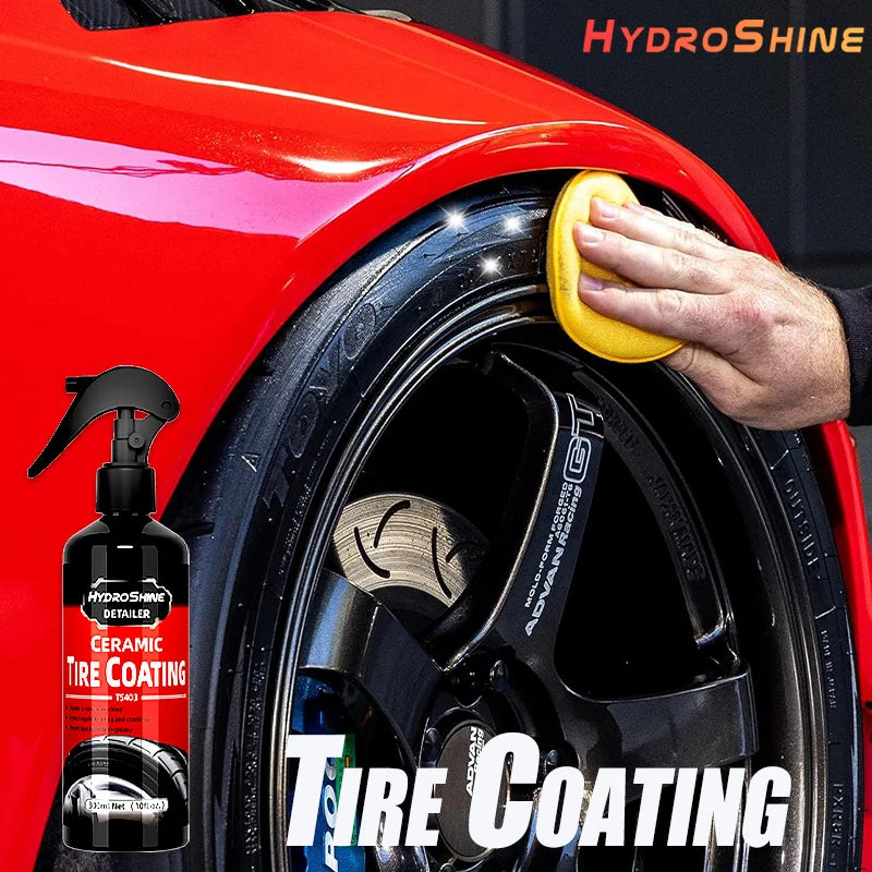 Hydroshine Ceramic Tire Shine Spray – Hydrophobic Tyre, Rubber & Plastic Restorer