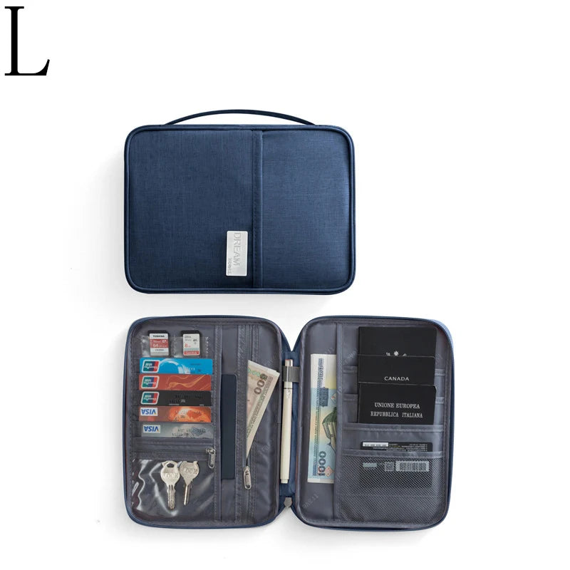 Family Passport Wallet & Travel Document Organizer – Multi-Pocket Card and Ticket Case