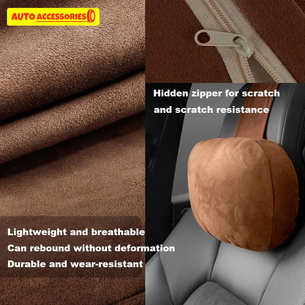 Universal Car Headrest Neck Pillow – Soft Adjustable Seat Support Cushion