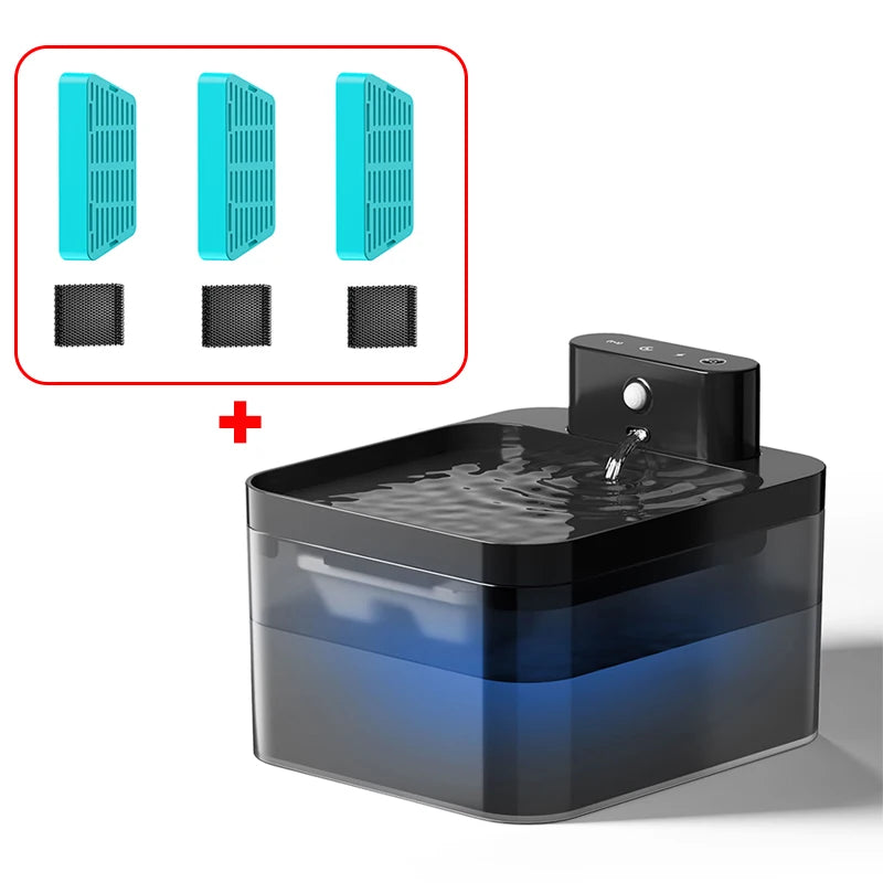 ROJECO Wireless Automatic Cat Water Fountain – 2600mAh Infrared Sensor Pet Water Dispenser for Cats & Dogs