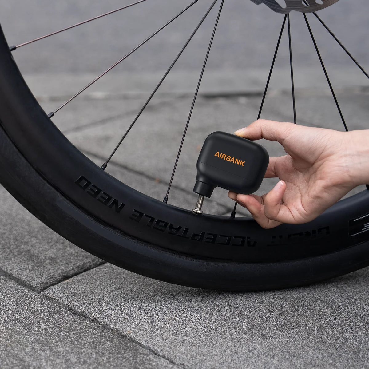 AIRBANK AS100 Mini Electric Bike Pump – 100 PSI USB-C Rechargeable Inflator for Presta & Schrader Valves
