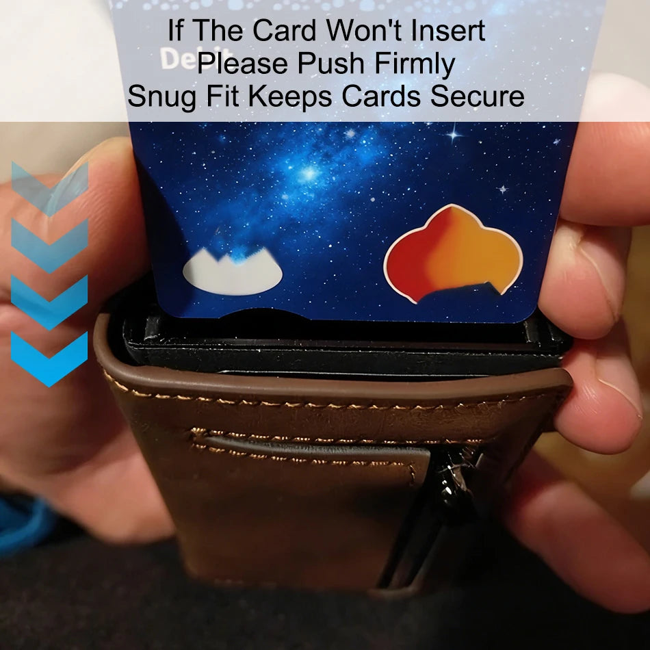 Slim RFID-Blocking Card Holder Wallet – Compact Black Wallet for Cards and Cash