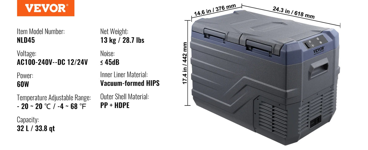 Portable Car Refrigerator Freezer – 8L–75L Single & Dual-Zone Compressor Cooler With Bluetooth