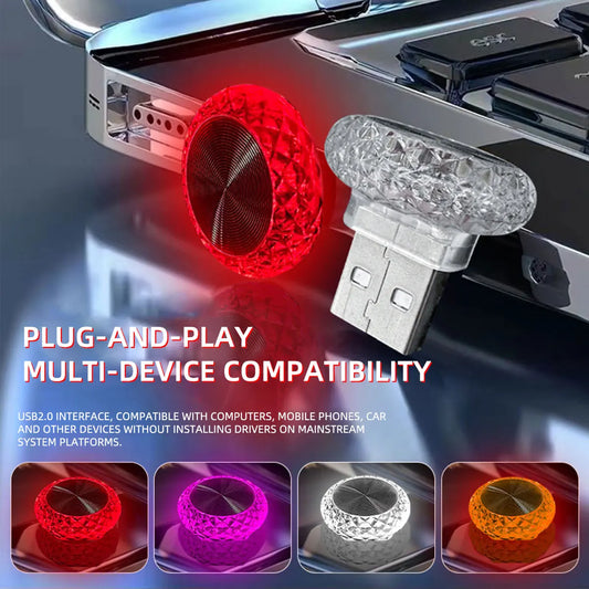 KEVANLY Mini RGB USB Ambient Light – Plug-and-Play LED Atmosphere Lamp for Car, Computer & Power Bank