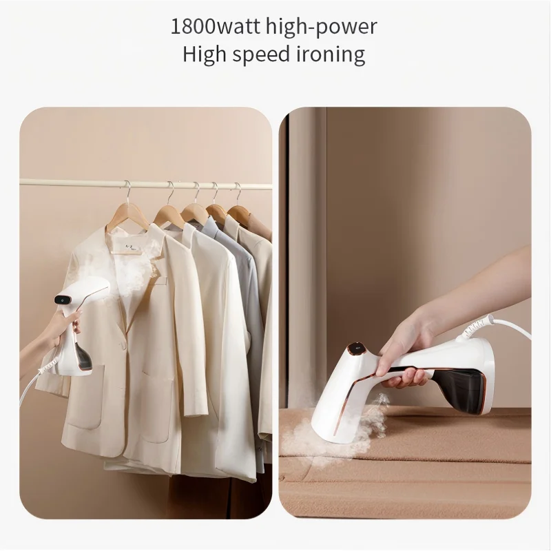 220V Mini Handheld Garment Steamer – Touchscreen Vertical Clothes Iron for Home and Travel