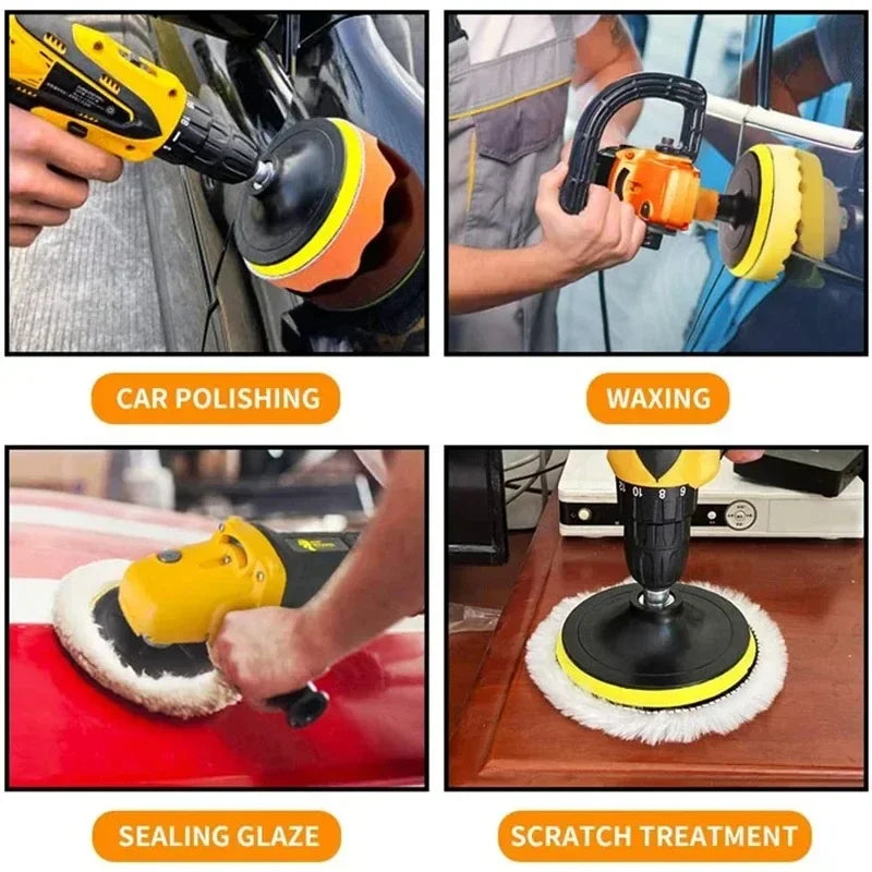 Car Polishing Sponge Pad Kit – Reusable Foam Buffer Pads for Waxing & Detailing