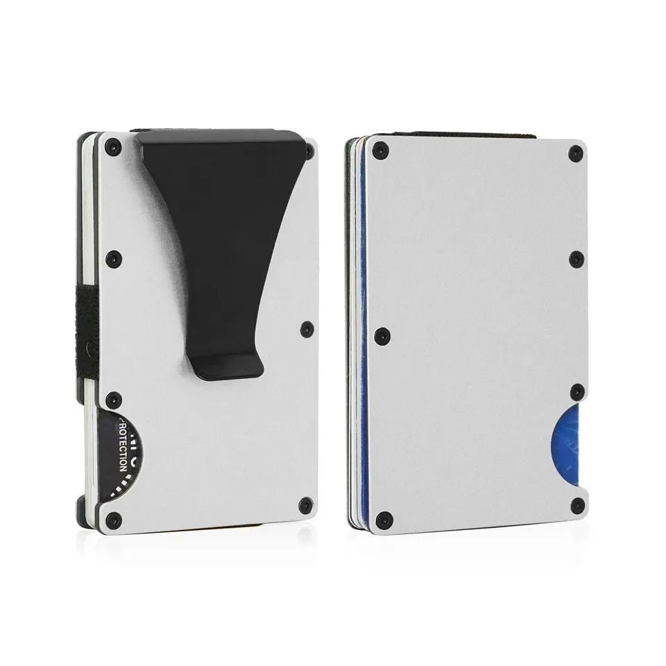 RFID-Blocking Aluminum Card Holder Wallet With Money Clip – Slim Metal Credit Card Case - Goodify Mart