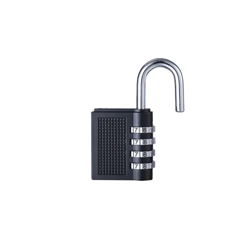 4-Digit Zinc Alloy Combination Padlock – Resettable Black Lock for Gym Lockers and Luggage