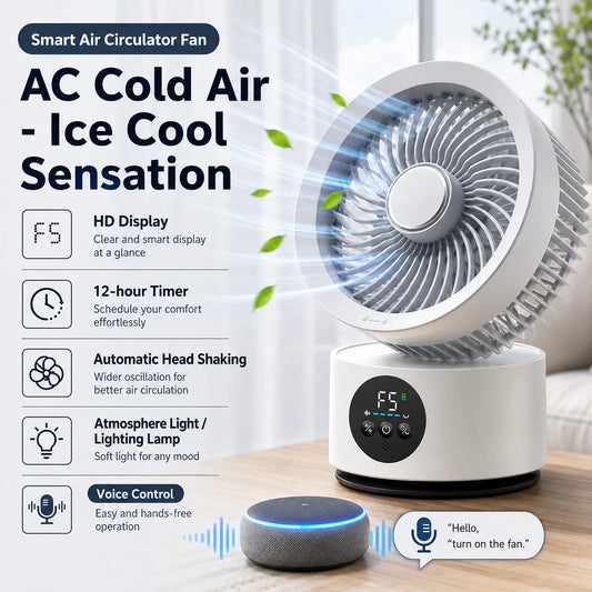 Portable Rechargeable Wall-Mounted Folding Fan With Remote Control & Night Light