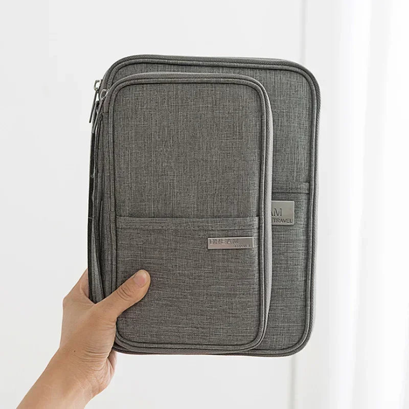Large Waterproof Family Passport Wallet – Women’s Travel Document Organizer Bag