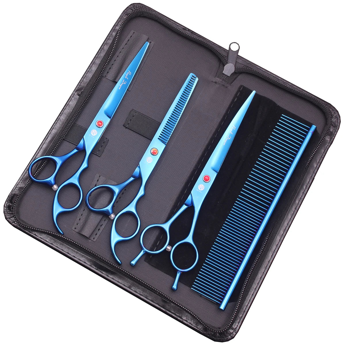 Purple Dragon Professional Dog Grooming Scissors Kit – 6.5” & 7” Japan 440C Stainless Steel Shears Set (Z3002)