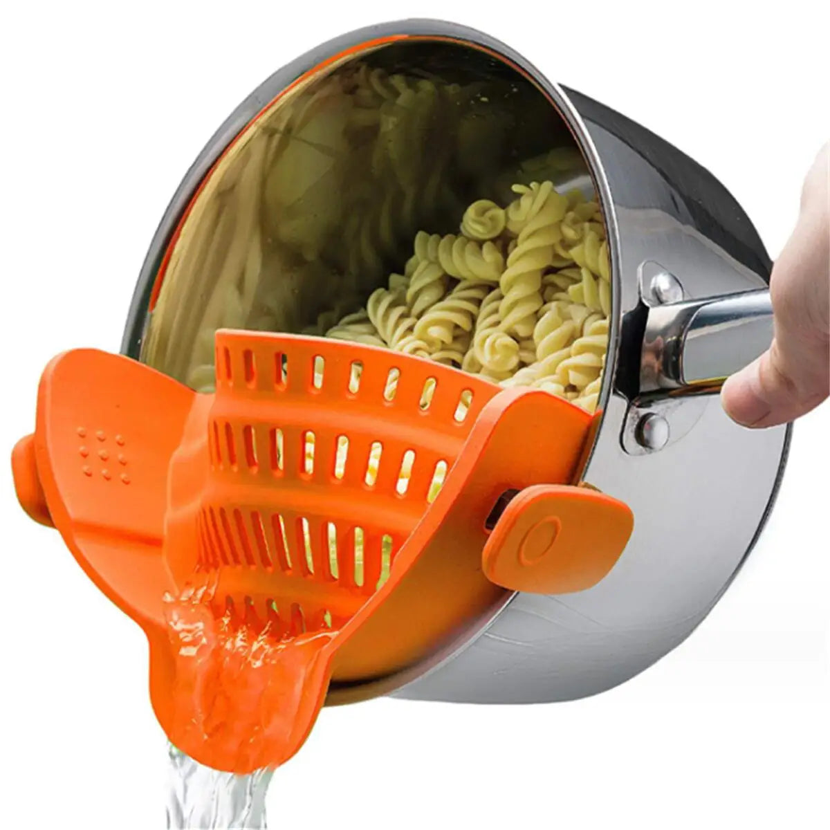 Adjustable Clip-On Pot Strainer – Stainless Steel Kitchen Strainer for Pots, Pans & Bowls