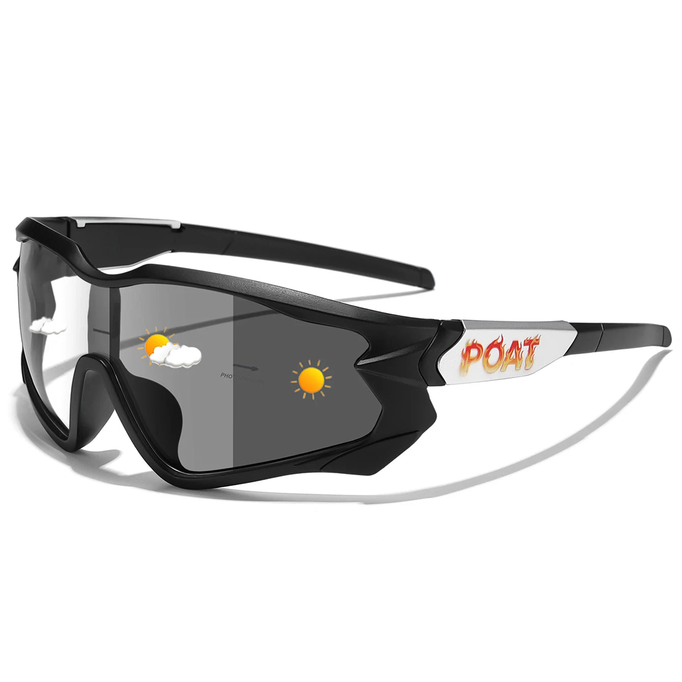 POAT Photochromic Cycling Sunglasses – UV400 MTB Bike Sports Glasses for Men & Women