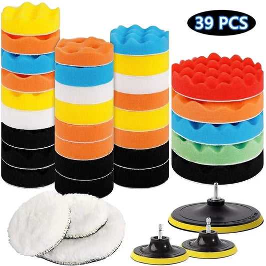 Car Polishing Sponge Pad Kit – Reusable Foam Buffer Pads for Waxing & Detailing