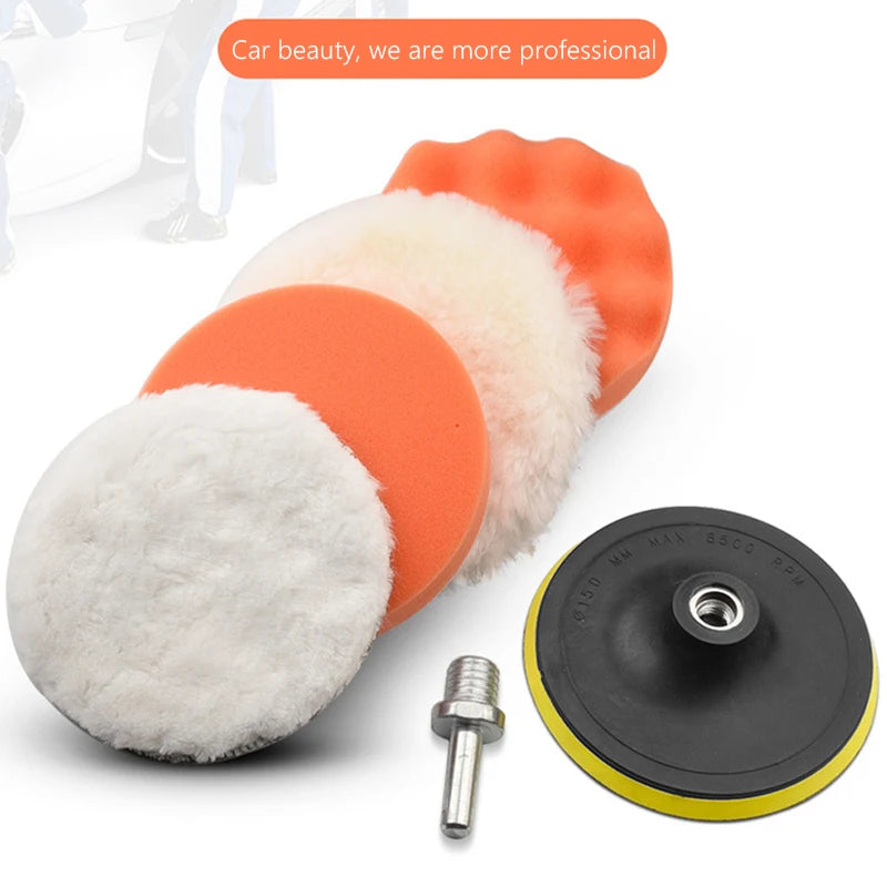 6-Piece Car Polishing Sponge Pad Kit – 3/4/5-Inch Waxing & Buffing Pads
