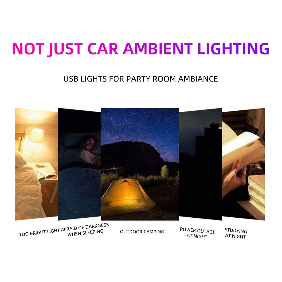 KEVANLY Mini USB LED Ambient Light – Plug-In Car & Computer Atmosphere Lamp in 5 Color Options