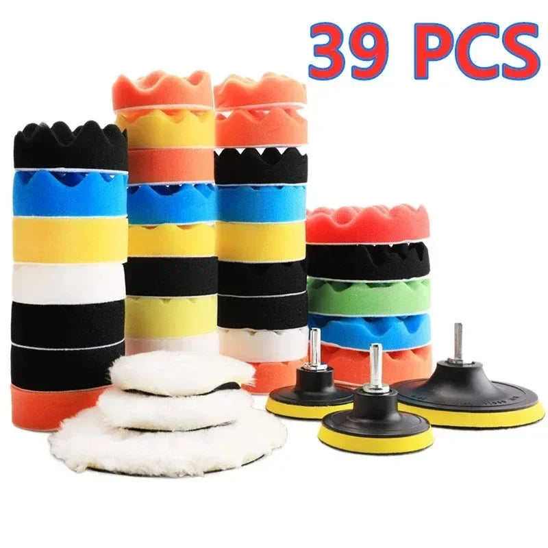 Car Polishing Sponge Pad Kit – Reusable Foam Buffer Pads for Waxing & Detailing