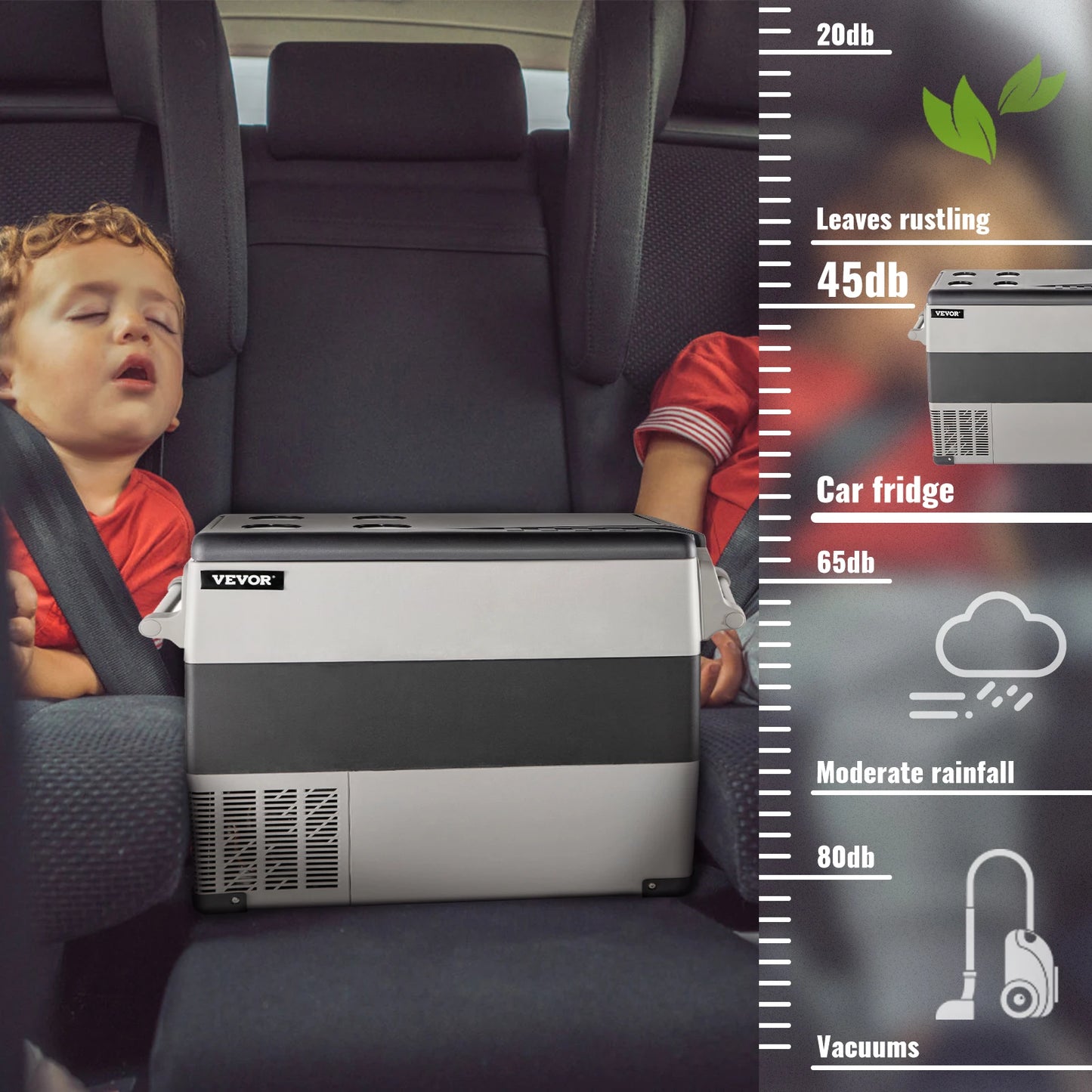 SucceBuy 20L–55L Portable Car Refrigerator Freezer – 12/24V Compressor Cooler With App Control