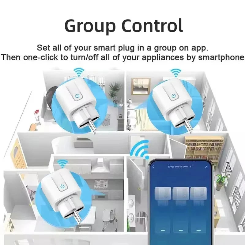 WiFi Smart Plug EU 16A – Power Monitor & Timer Socket