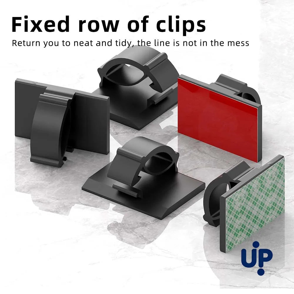 30-Piece Cable Organizer Clip Set – Plastic Cord Holders for Desks and Workstations