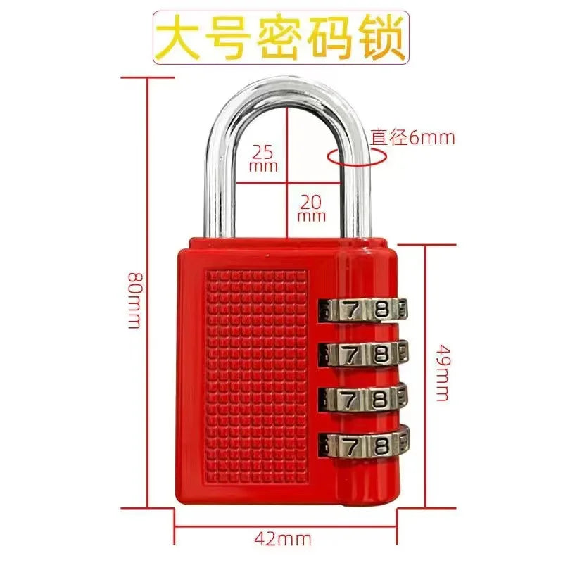 4-Digit Zinc Alloy Combination Padlock – Resettable Black Lock for Gym Lockers and Luggage