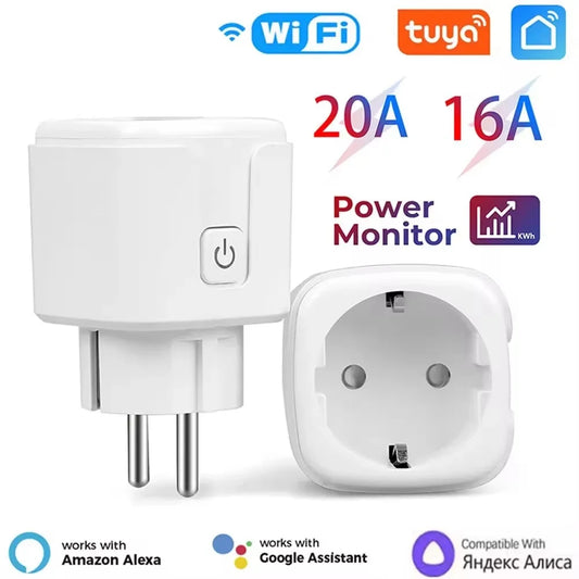 Tuya WiFi Smart Plug EU 16A / 20A – Power Monitoring Socket