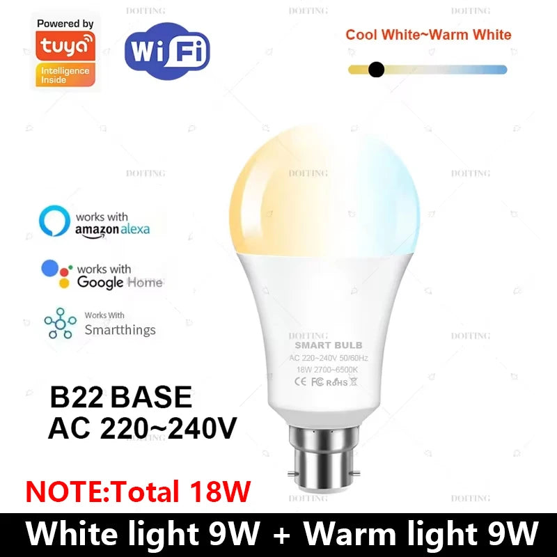 Tuya WiFi Smart LED Bulb 18W – E27 / B22