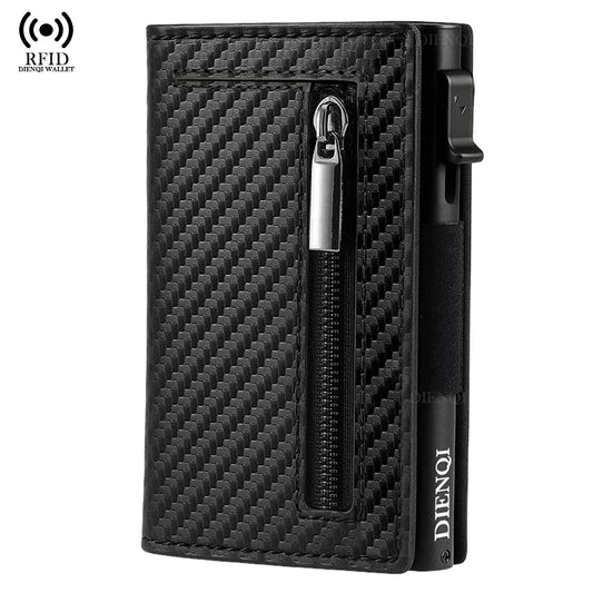 Slim RFID-Blocking Card Holder Wallet – Compact Black Wallet for Cards and Cash