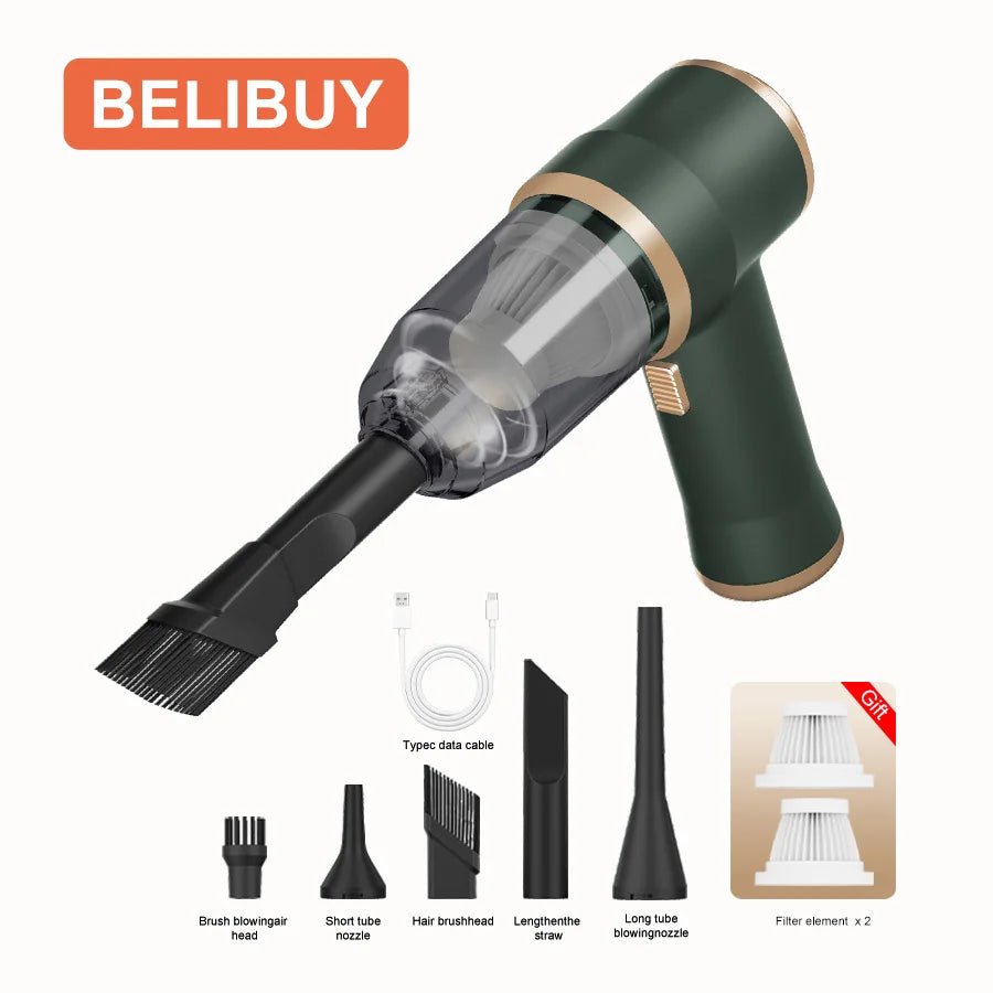 Portable Cordless Car And Home Vacuum – 2000mAh Battery, HEPA Filter And 0.5L Dust Cup