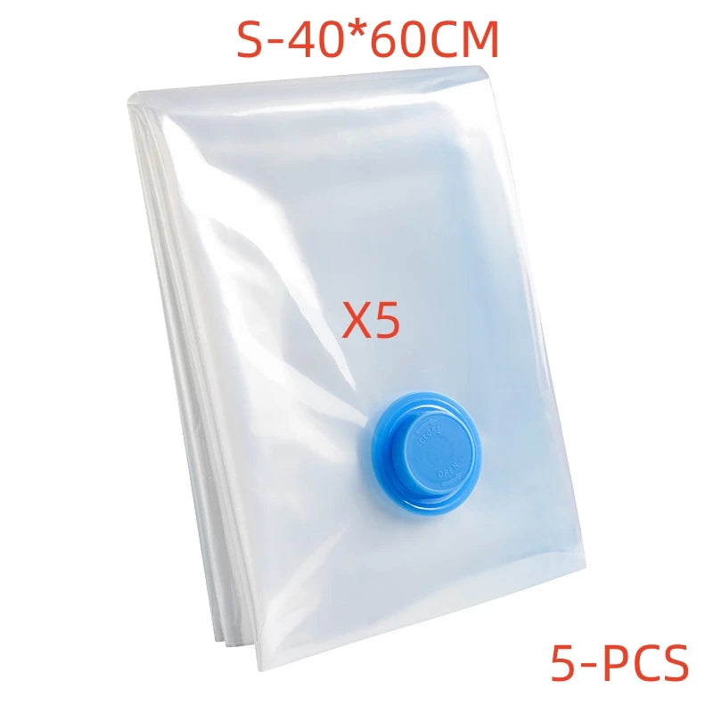 PEISI Vacuum Storage Bags with Pump – Reusable Clothes Compression Bags for Travel & Space Saving (3–5 Pack)