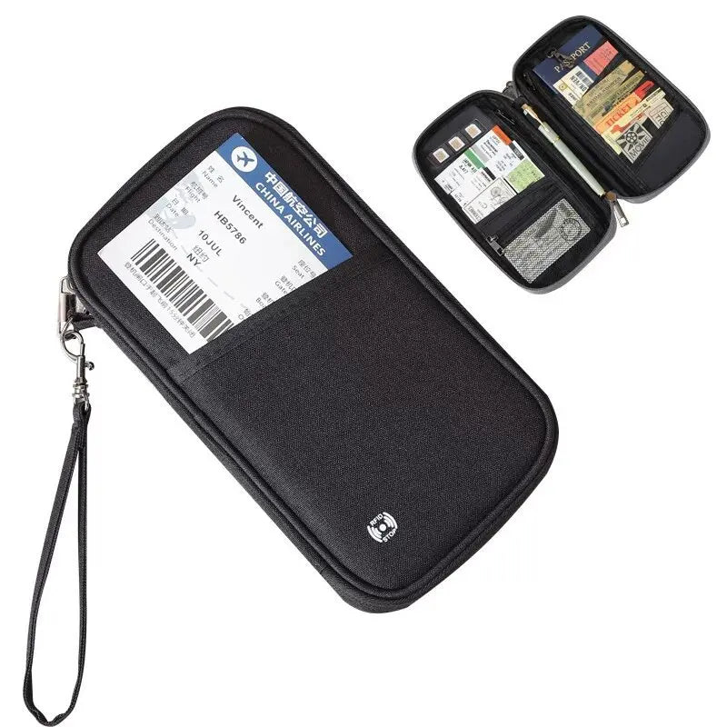 Family RFID-Blocking Passport Wallet – Travel Document Organizer & Credit Card Holder