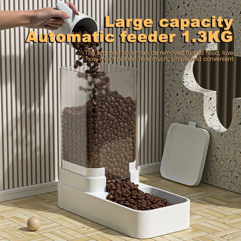 Automatic Cat & Dog Feeder with Gravity Water Dispenser – 3.8L Large Capacity Pet Food Storage Station